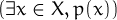 (∃x ∈ X, p(x))
